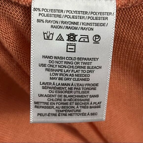 Free People We The Free Hoffman Crossover Faux Wrap Light Knit Top Melon XS NWT - Picture 9 of 9